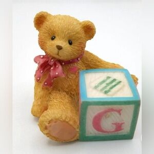 Cherished Teddies ABC Block Collection Bear with “G”